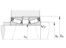 圓錐滾子軸承 JK0S040, 整體圓錐滾子軸承，單側唇密封，直徑系列 0