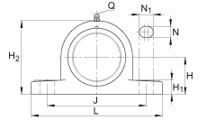 直立式軸承座單元 PASE35-TV-FA125.5, 塑料軸承座，帶偏心鎖圈的外球面球軸承，帶 Corrotect? 涂層，P型密封