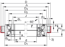 推力角接觸球軸承 ZKLDF200, 雙向，螺釘安裝，兩側(cè)帶密封蓋