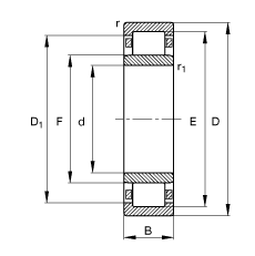 圓柱滾子軸承 NU412-M1, 根據(jù) DIN 5412-1 標(biāo)準(zhǔn)的主要尺寸, 非定位軸承, 可分離, 帶保持架 圓柱滾子軸承 NU412-M1, 根據(jù) DIN 5412-1 標(biāo)準(zhǔn)的主要尺寸, 非定位軸承, 可分離, 帶保持架