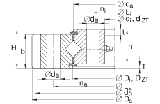 交叉滾子軸承 XA120235-N, 有外齒，兩側唇密封