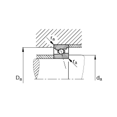主軸軸承 HS7018-E-T-P4S, 調(diào)節(jié)，成對(duì)或單元安裝，接觸角 α = 25°，限制公差