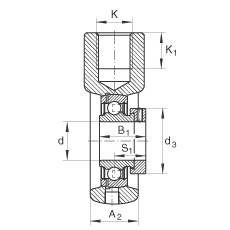 吊裝式軸承座單元 PHE20, 鑄鐵軸承座，帶偏心鎖圈的外球面球軸承，P 型密封