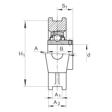 吊裝式軸承座單元 RTUEY65-214, 鑄鐵軸承座,內圈帶平頭螺釘的外球面球軸承,R密封 吊裝式軸承座單元 RTUEY65-214, 鑄鐵軸承座,內圈帶平頭螺釘的外球面球軸承,R密封