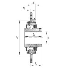 軸承座單元 RRY30-VA, 帶三個/四個螺栓孔的法蘭的軸承座單元,沖壓鋼板,內圈帶平頭螺釘,R型密封, 耐腐蝕保護,無再潤滑結構 軸承座單元 RRY30-VA, 帶三個/四個螺栓孔的法蘭的軸承座單元,沖壓鋼板,內圈帶平頭螺釘,R型密封, 耐腐蝕保護,無再潤滑結構