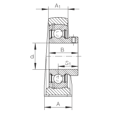 直立式軸承座單元 PSHEY45, 鑄鐵軸承座,內圈帶平頭螺釘的外球面球軸承,P 型密封 直立式軸承座單元 PSHEY45, 鑄鐵軸承座,內圈帶平頭螺釘的外球面球軸承,P 型密封
