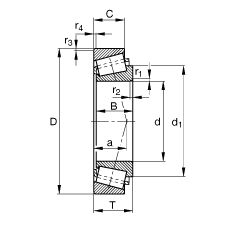 圓錐滾子軸承 30226-A, 根據(jù) DIN ISO 355 / DIN 720 標(biāo)準(zhǔn)的主要尺寸，可分離，調(diào)節(jié)或成對
